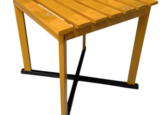 Two Art Deco Modernist Lacquered Beech Armchairs and Table, 1930s